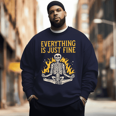 Funny Skeleton Men's Plus Size Sweatshirt