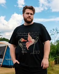 Classic Black Cotton T-Shirt for Men – Relaxed Regular Fit