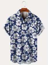 Load image into Gallery viewer, Floral Printed  Casual Men&#39;s Plus Size Short Sleeve Shirt