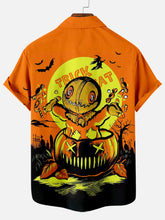 Load image into Gallery viewer, Halloween Trick or Treat Pumpkin Print Men&#39;s Short Sleeve Shirt