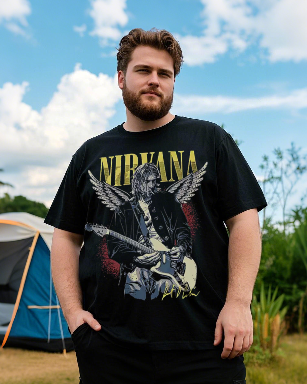 Men's Oversized Graphic T-Shirt 100% Soft Cotton Summer T-Shirt | Plus Size Casual V-Neck Top