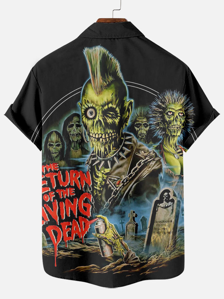 Halloween Horror Illustration Poster Print Men's Short Sleeve Shirt