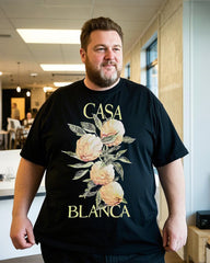 Plus Size Summer Casual Printed 100% Cotton T-Shirt