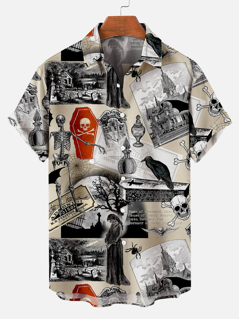 Halloween Vintage Poster Graphic Men's Short Sleeve Shirt