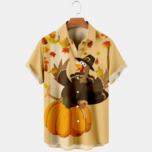 Load image into Gallery viewer, Thanksgiving turkey with pumpkin  Men&#39;s Plus Size Short Sleeve Shirt