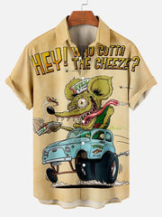 Car Anime Series printed  Plus Size Short Sleeve Shirt