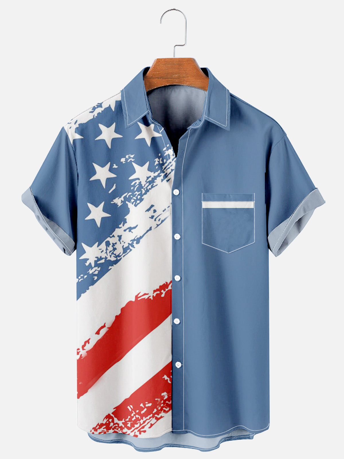 Flag Men's Classic Hawaiian Pocket Shirt