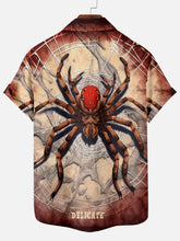 Load image into Gallery viewer, Men&#39;s Halloween Horror Movie Spider Pattern Short Sleeve Shirt