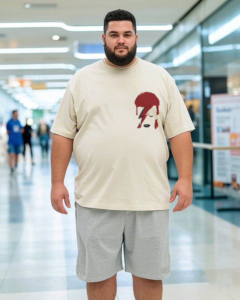 Men's Cotton Letter Print Short Sleeve T-Shirt (Spring/Summer)