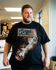 Men's Oversized Graphic T-Shirt 100% Soft Cotton Summer T-Shirt | Plus Size Casual V-Neck Top