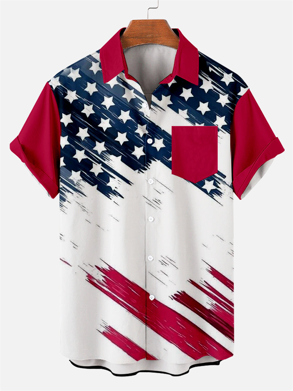 Flag Men's Classic Hawaiian Pocket Shirt