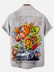 Car Anime Series printed  Plus Size Short Sleeve Shirt