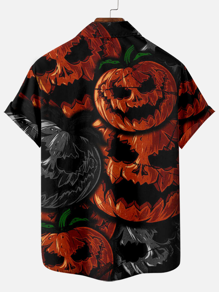 Halloween Pumpkin Pattern Men's Short Sleeve Shirt