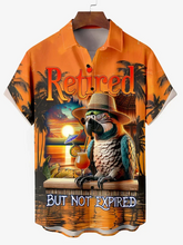 Load image into Gallery viewer, Men&#39;s Hawaiian Retired Parrot Print Plus Size Short Sleeve Shirt