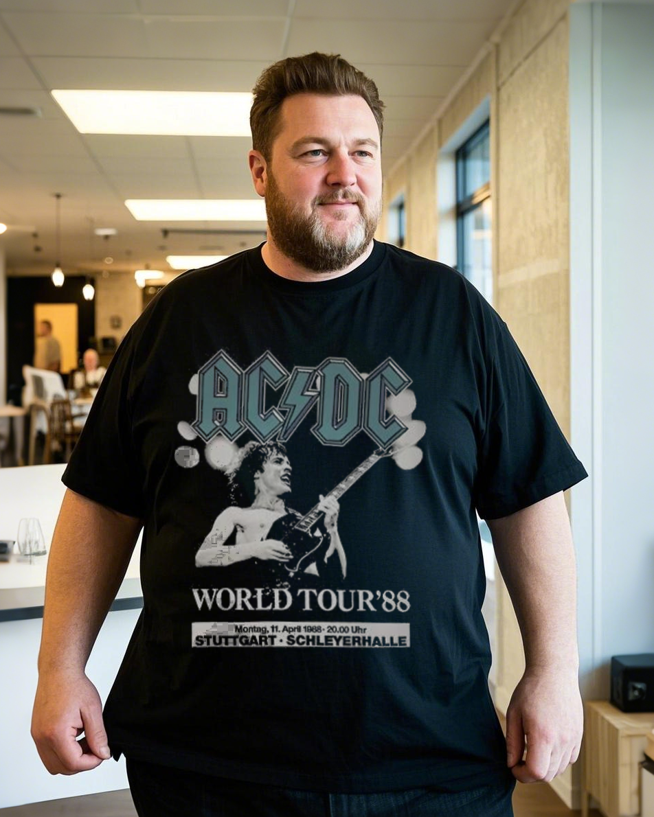 Men's Premium Cotton Embroidered Tee – Summer Casual Heavyweight Short-Sleeve T-Shirt