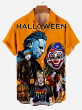 Load image into Gallery viewer, Halloween Horror Movie Character Print Men&#39;s Short Sleeve Shirt