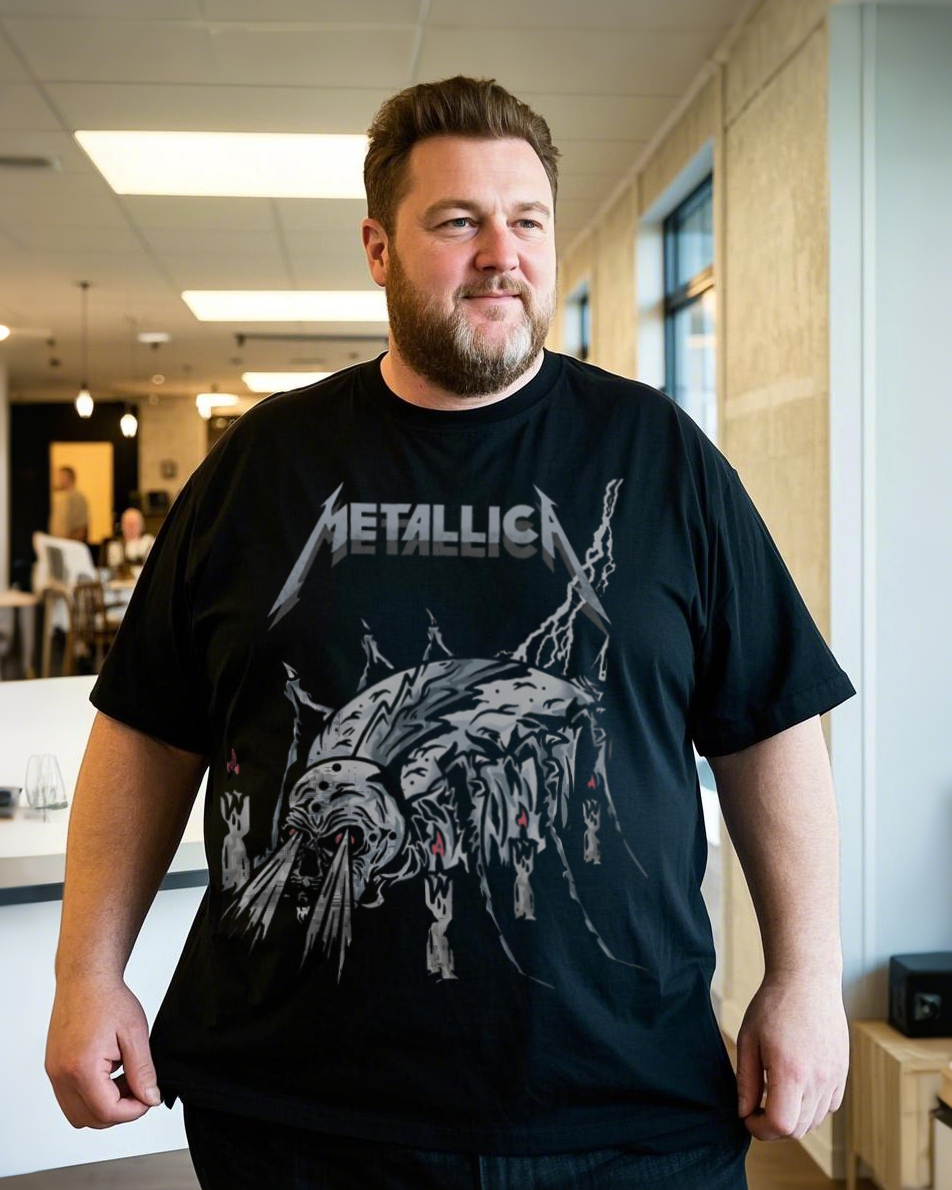 Plus Size Cotton T-Shirt  Summer Casual Short Sleeve Printed Tee