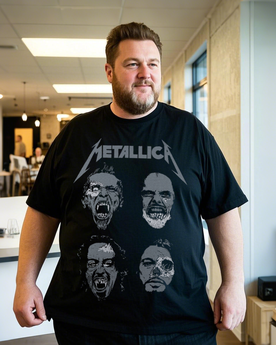 Plus Size Summer Casual Printed 100% Cotton T-Shirt