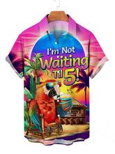 Load image into Gallery viewer, Men&#39;s Hawaiian Tie-dyed Parrot Print Plus Size Short Sleeve Shirt