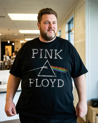 Men's Black Oversized T-Shirt – Lightweight Summer Graphic Tee, Breathable Cotton Loose Fit (Plus Size)