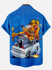 Car Anime Series printed  Plus Size Short Sleeve Shirt