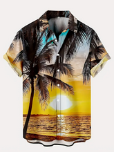 Load image into Gallery viewer, Coconut Summer Tropical Printed  Casual Men&#39;s Plus Size Short Sleeve Shirt