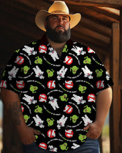 Load image into Gallery viewer, Retro Horror Movie Printed Men&#39;s Plus Size  Short Sleeve Shirt