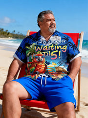 Male Full-Figure Oceanfront Resort Short Sleeve Shirt with Pocket