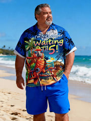 Male Full-Figure Oceanfront Resort Short Sleeve Shirt with Pocket