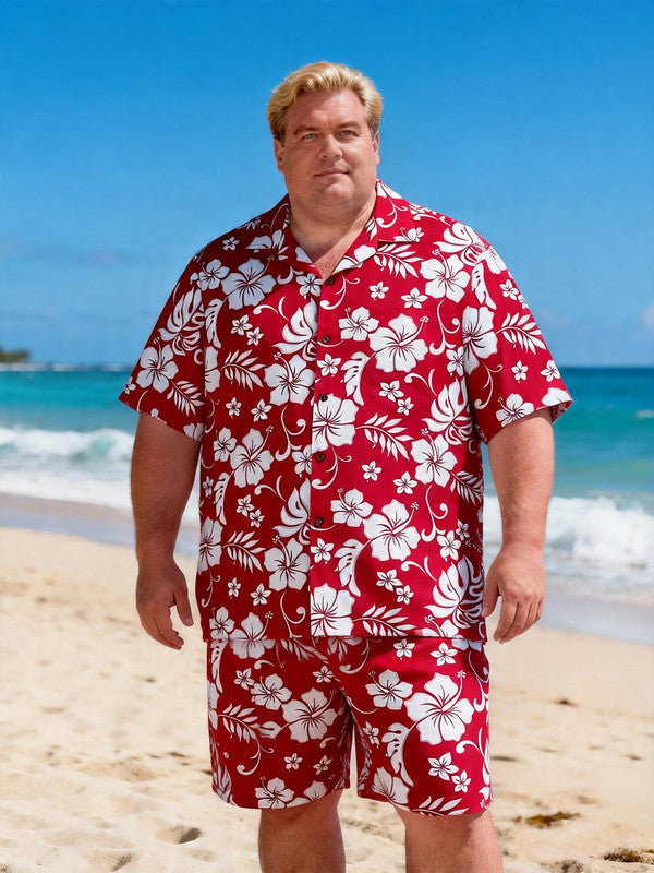 Men's Oversized Beachcomber Style Short Sleeve Shirt with Pocket