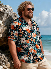 Men's Generous Fit Seabreeze Floral Short Sleeve Shirt with Pocket