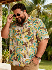 Men's Comfort-Fit Hawaiian Vacation Short Sleeve Shirt with Pocket