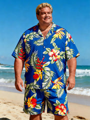 Men's Expansive Fit Hawaiian Paradise Short Sleeve Shirt with Pocket