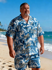 Men's Loose-Cut Shoreline Floral Short Sleeve Shirt with Pocket