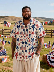 Men's Big and Tall Americana Style Short Sleeve Shirt with Pocket