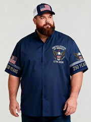 Men's Big and Tall American Cowboy Short Sleeve Shirt with Pocket