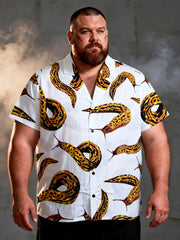 Men's Plus Size Trendy Spooky Short Sleeve Shirt