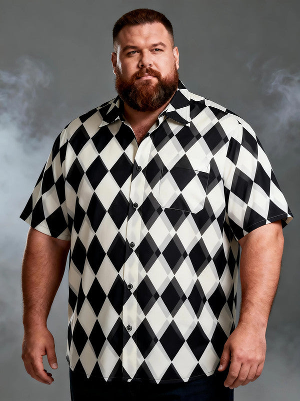Men's Plus Size Hot Spooky Short Sleeve Shirt
