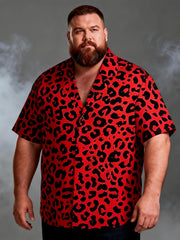 Men's Plus Size Retro Halloween Print Short Sleeve Shirt