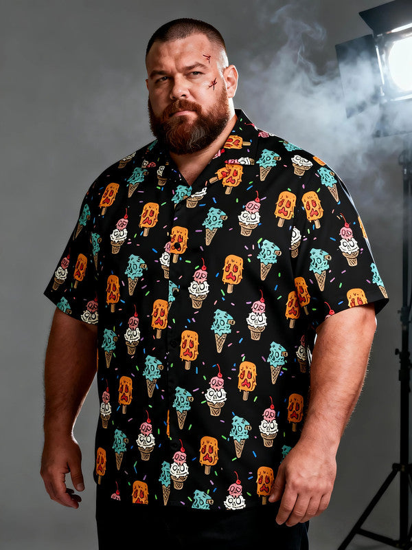 Men's Plus Size Classic Halloween Graphic Short Sleeve Shirt