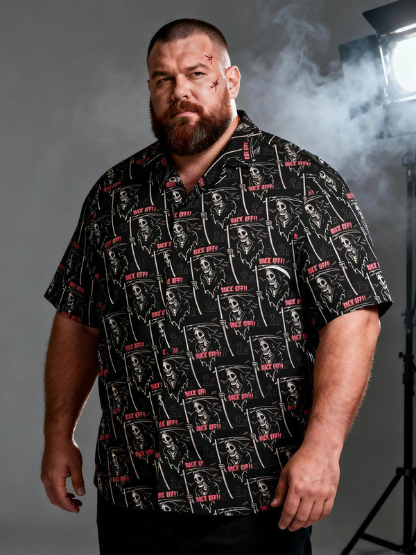 Men's Plus Size Fashion Halloween Graphic Short Sleeve Shirt