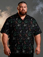 Men's Plus Size Trendy Halloween Graphic Short Sleeve Shirt
