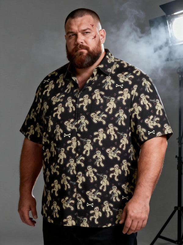 Men's Plus Size Hot Halloween Graphic Short Sleeve Shirt