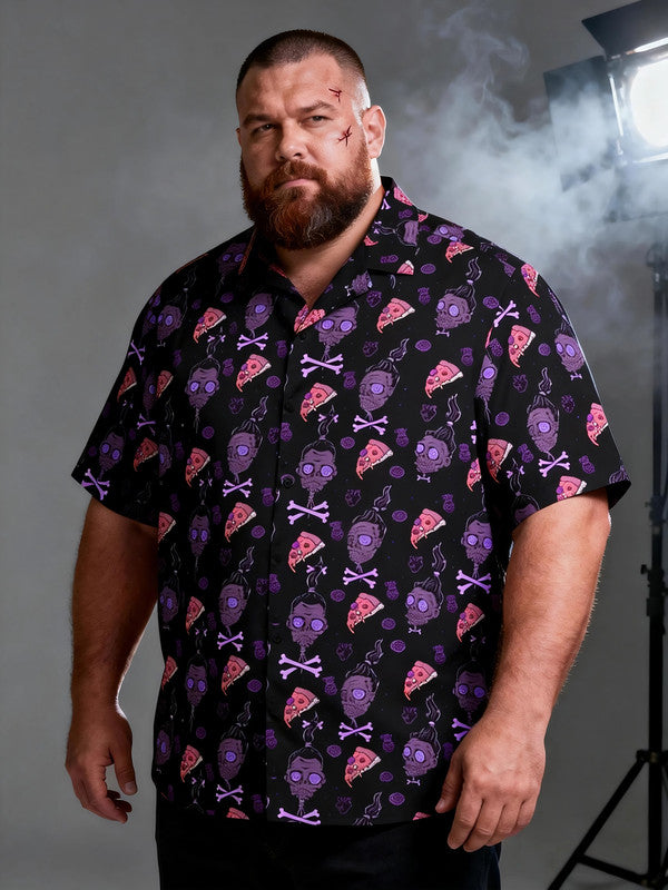 Men's Plus Size Casual Halloween Short Sleeve Shirt