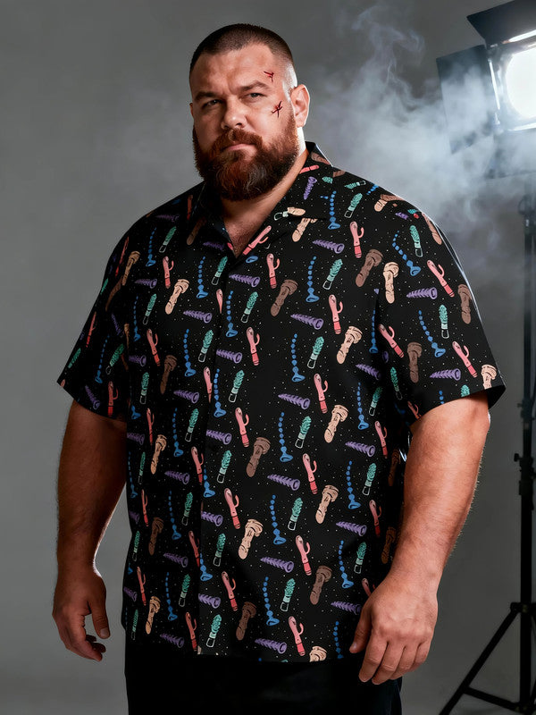 Men's Plus Size Stylish Halloween Short Sleeve Shirt