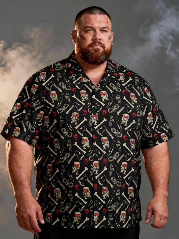 Men's Plus Size Classic Halloween Short Sleeve Shirt
