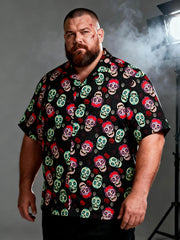 Men's Plus Size Trendy Halloween Short Sleeve Shirt