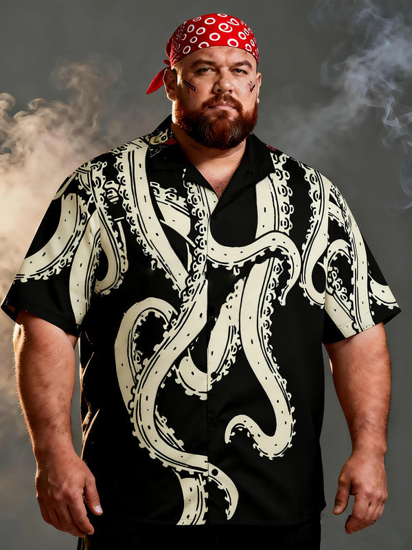 Men's Plus Size Trendy Halloween Casual Short Sleeve Shirt