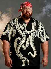 Men's Plus Size Trendy Halloween Casual Short Sleeve Shirt