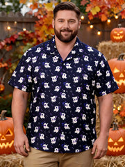 Men's Plus Size Trendy Halloween Fashion Short Sleeve Shirt